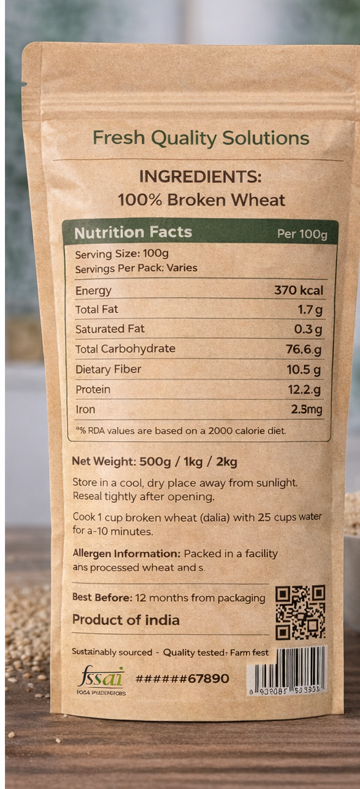 Fresh Quality Solutions – Broken Wheat (Dalia)